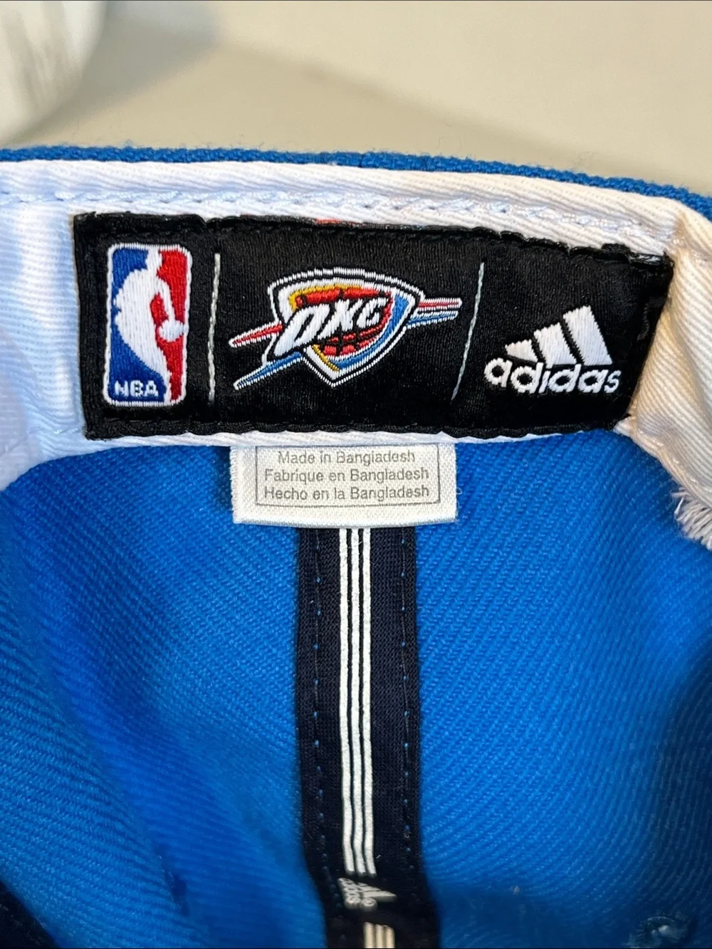 adidas OKC Thunder Men’s Blue and Navy Snapback Cap Wool Blend